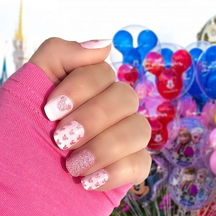 Cute Pink Disney Nails