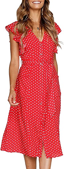 Cute Summer Dress with Pockets and Polka Dots