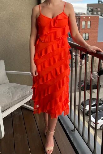 Formal Summer Orange Wedding Guest Dress