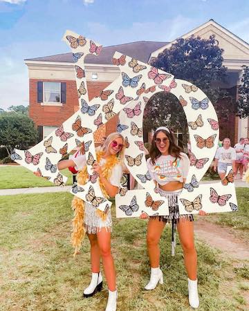Bid Day Theme with Butterflies and Go-Go Boots