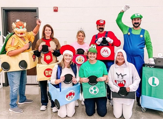 Group Halloween Costumes for Teachers Mario Brothers