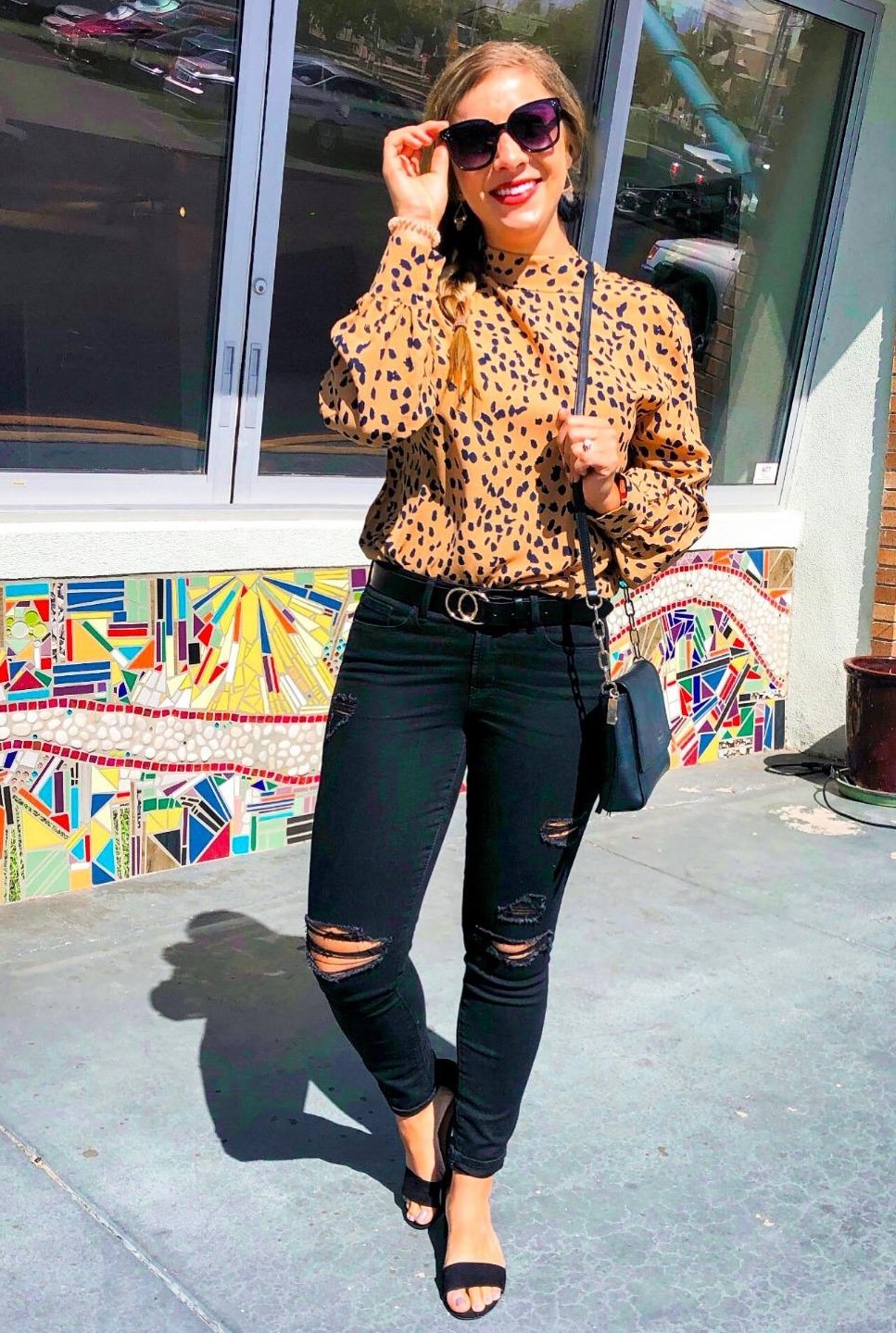 Leopard Print Top Outfit with Jeans