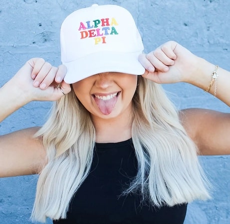 Sorority White Hat for Bid Day or Beach