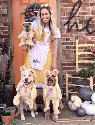 Dog and Owner Halloween Costumes Goldilocks and the Three Bears