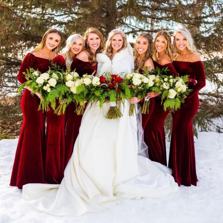 6 Best Christmas Bridesmaid Dresses for a Winter Wedding