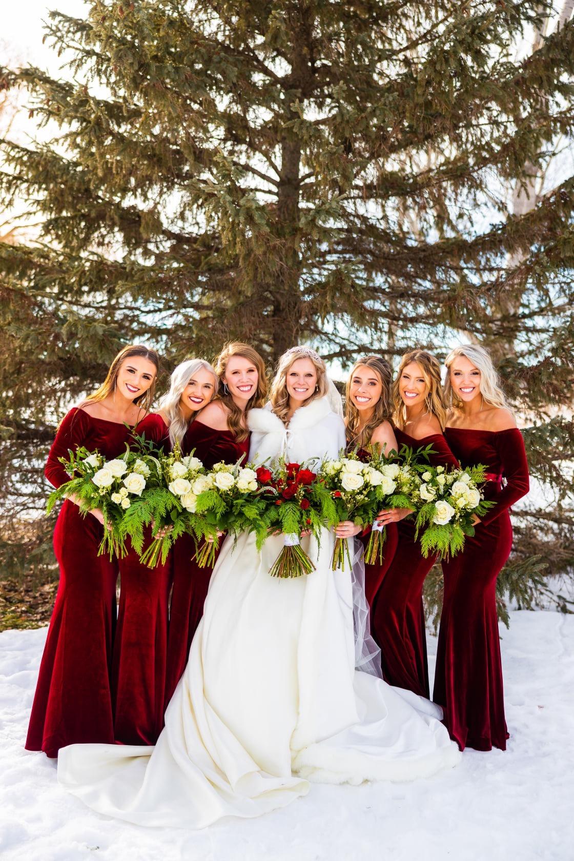Christmas Bridesmaid Dresses Velvet