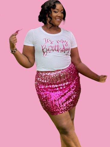 Cute Birthday Outfit with Sequin Skirt