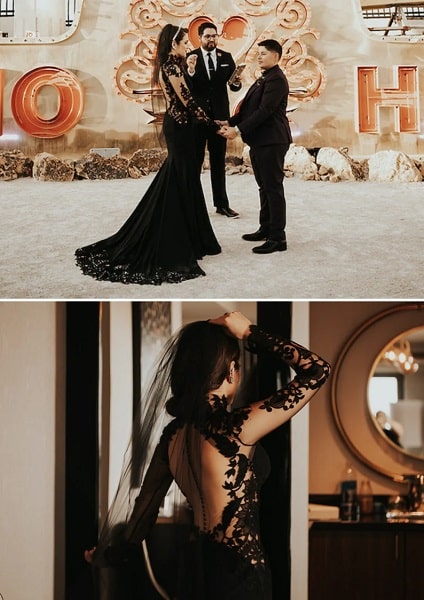 Black Lace Gothic Wedding Dress