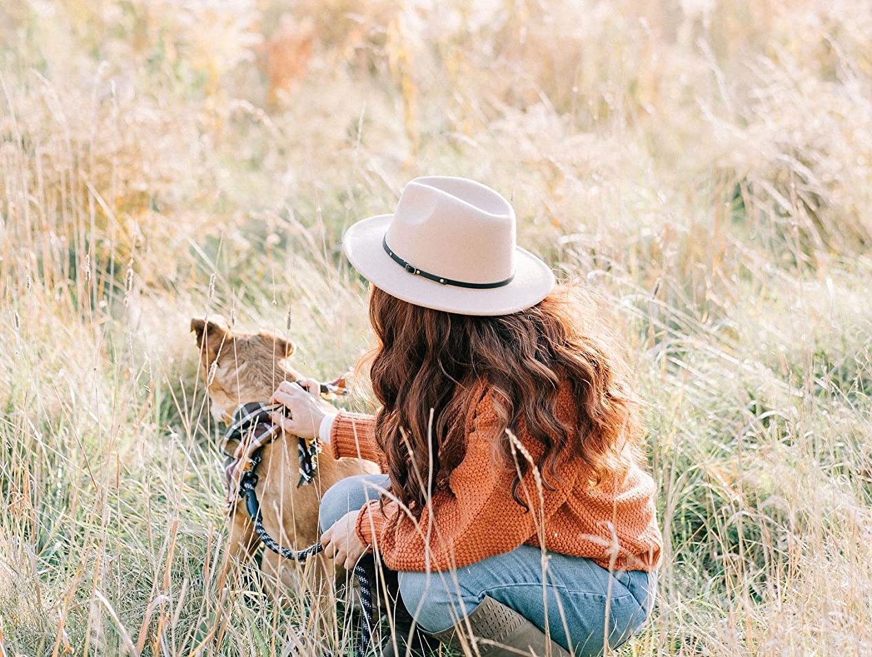 Cream Beige Lanzom Fedora Wool Hat