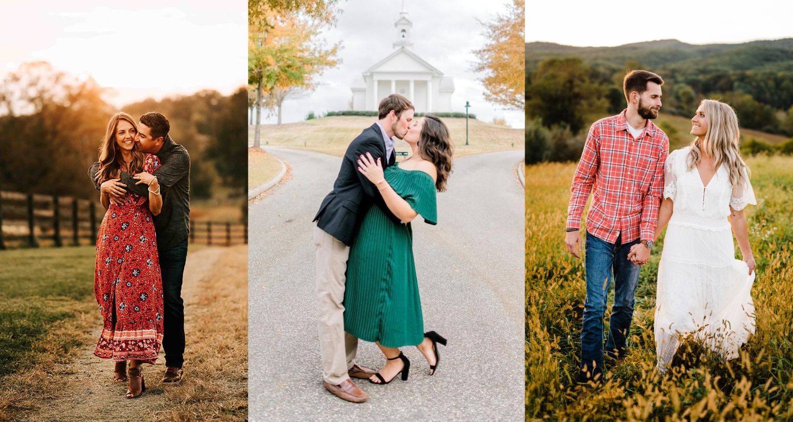 fall engagement photoshoot dresses and fall engagement photo ideas