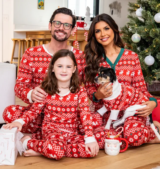 Family and Dog Matching Christmas Pajamas