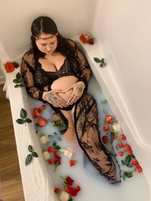 Maternity Milk Bath in Black Dress