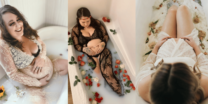 Milk Bath Maternity Photos