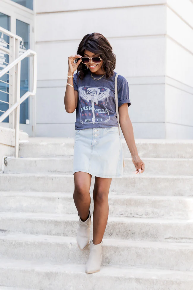 Nashville Outfit with Jean Skirt