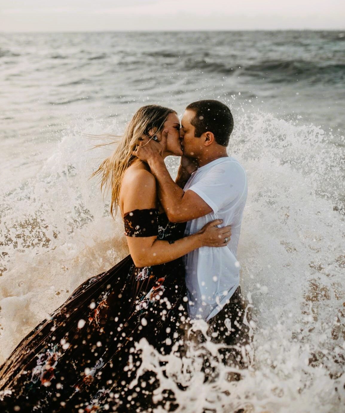 beach engagement photo dress by AM Clothes
