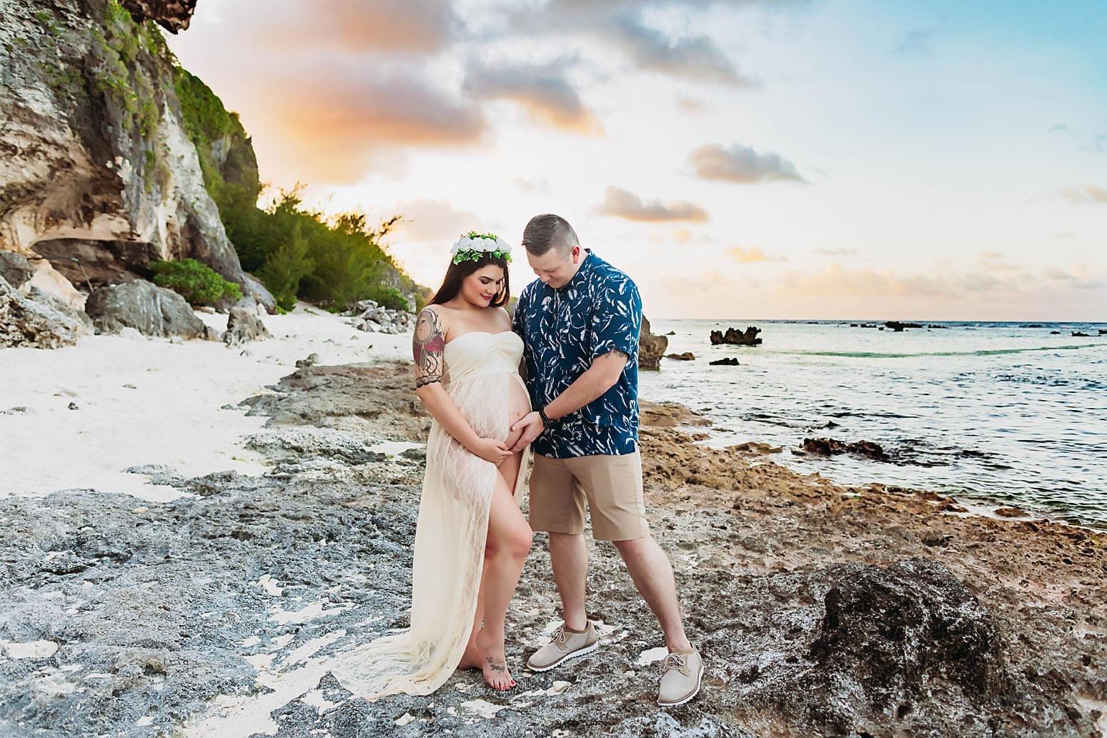 Beach Maternity Couple Photoshoot