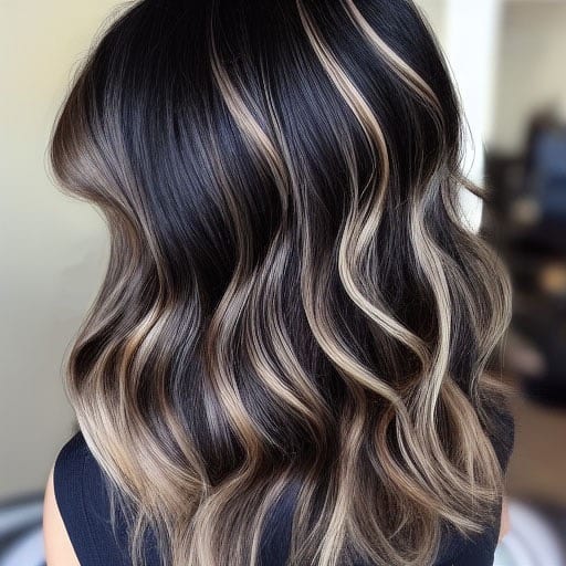 Black and Blonde Highlights on Brown Hair