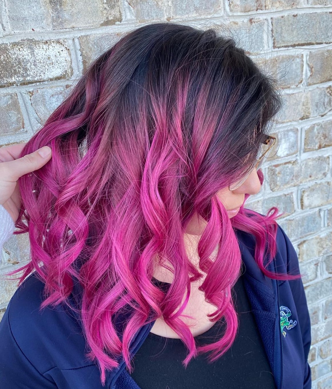 Black and Pink Ombre Hair