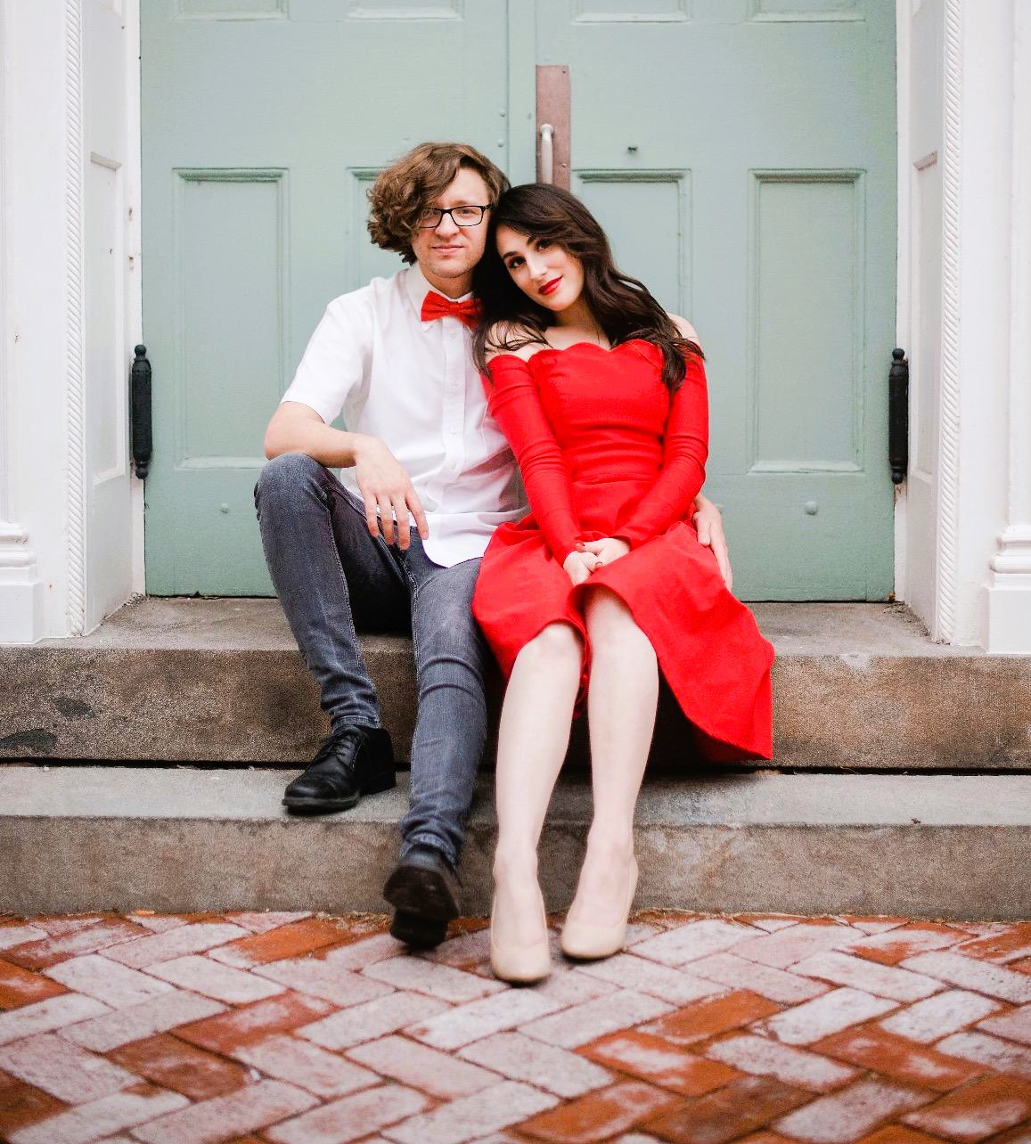 Christmas Couples Pictures on Steps