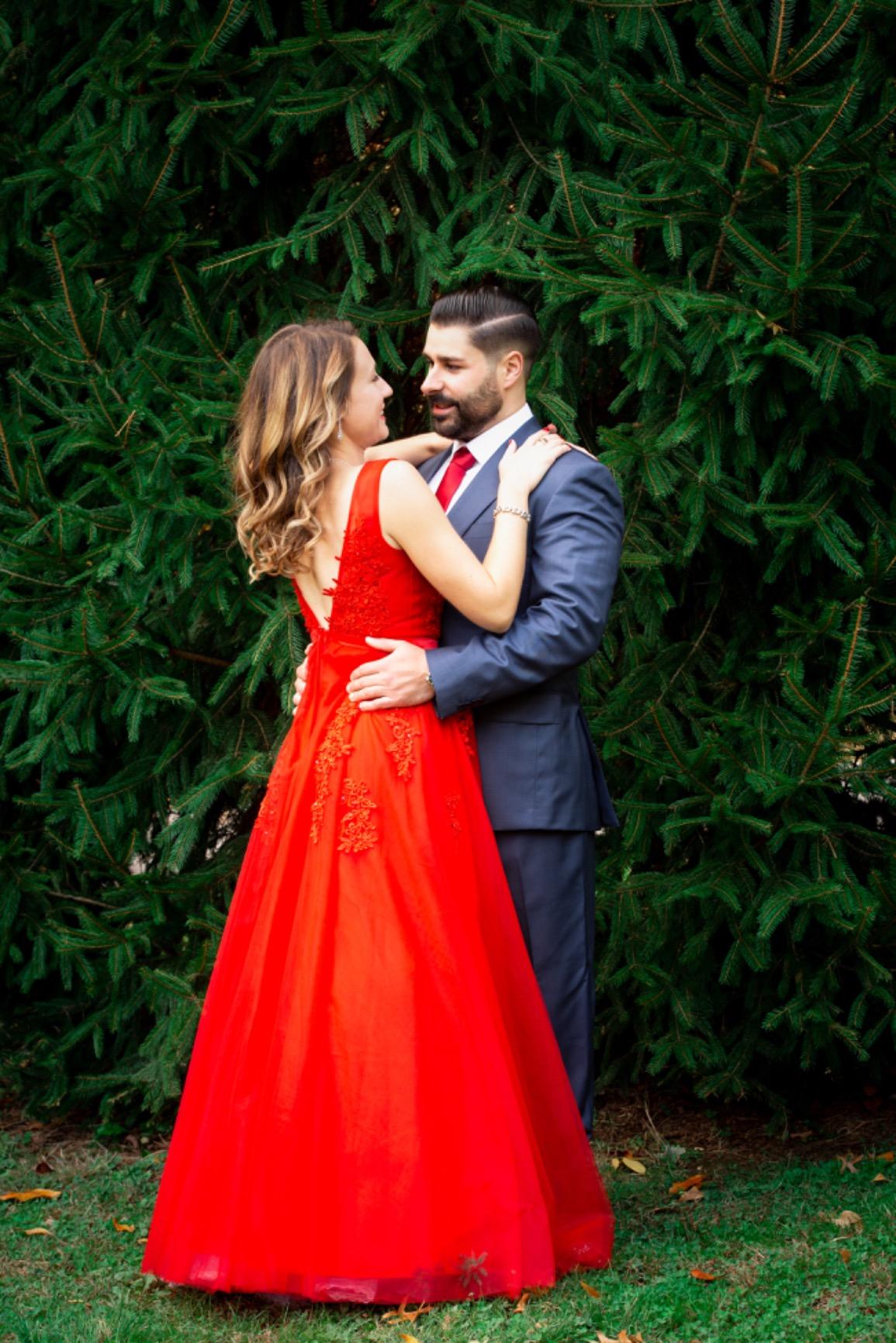 Christmas and Winter Engagement Photo Dress