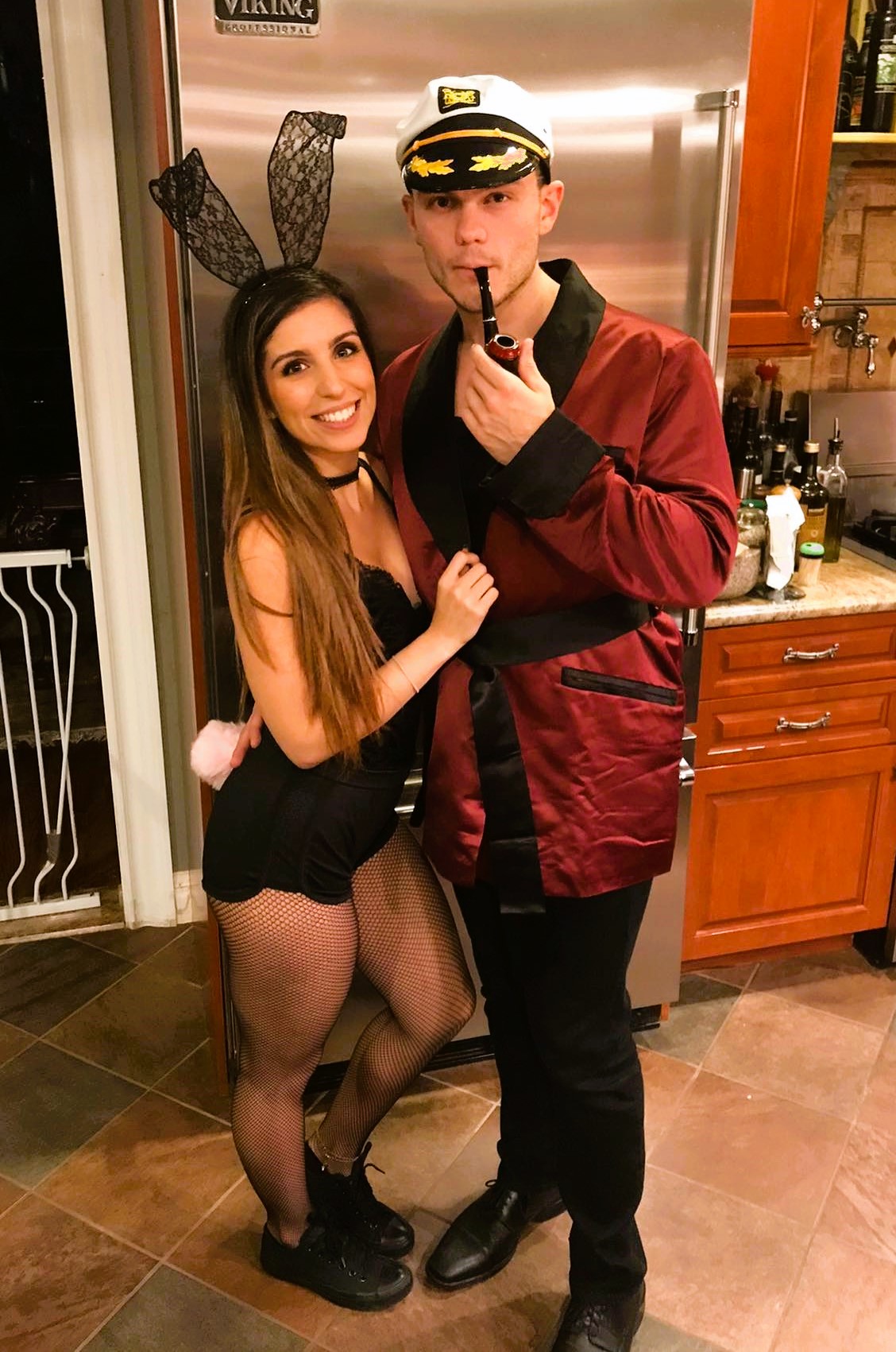 College Couple Costumes Hugh Hefner and Playboy Bunny