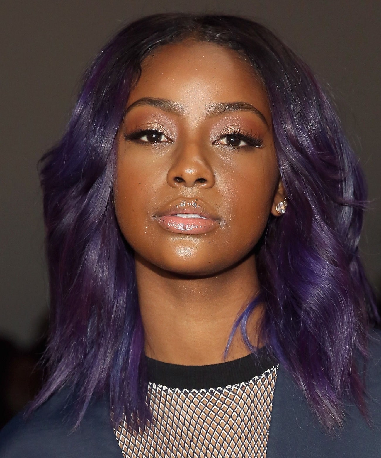 Dark Purple Hair on Medium Length Hair
