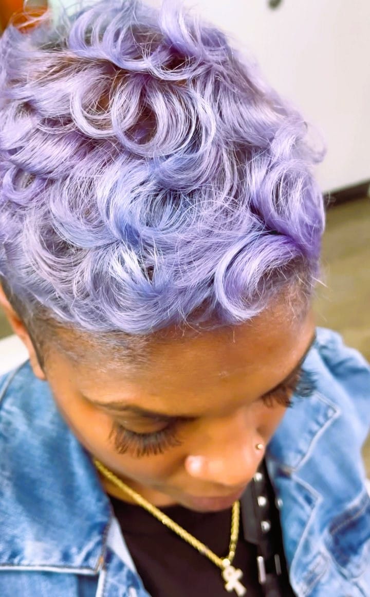 Light Purple Hair on Dark Skin