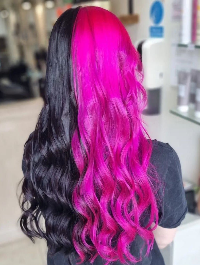Long Pink and Black Hair