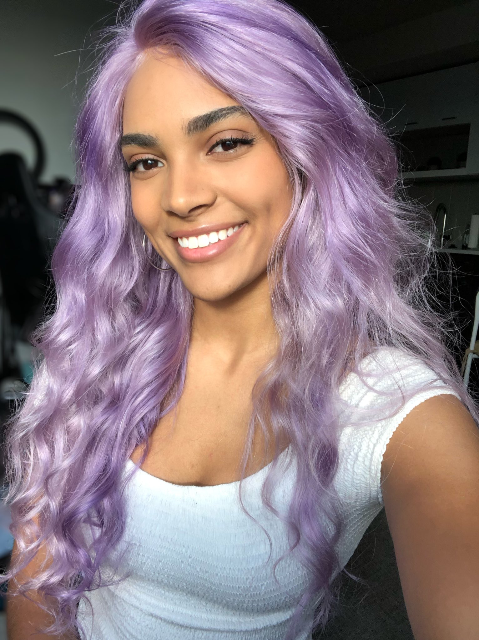 Pastel Purple Hair on Dark Skin
