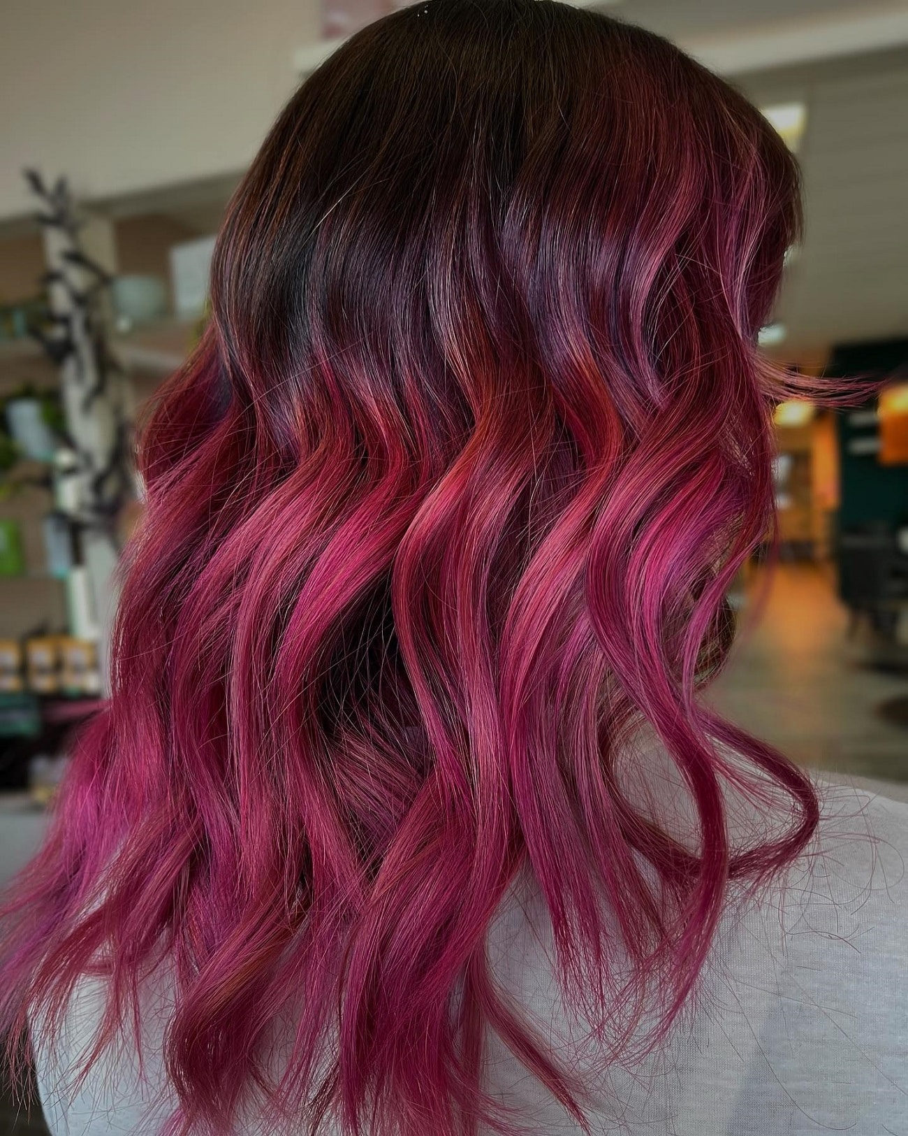 Pink and Black Balayage Hair