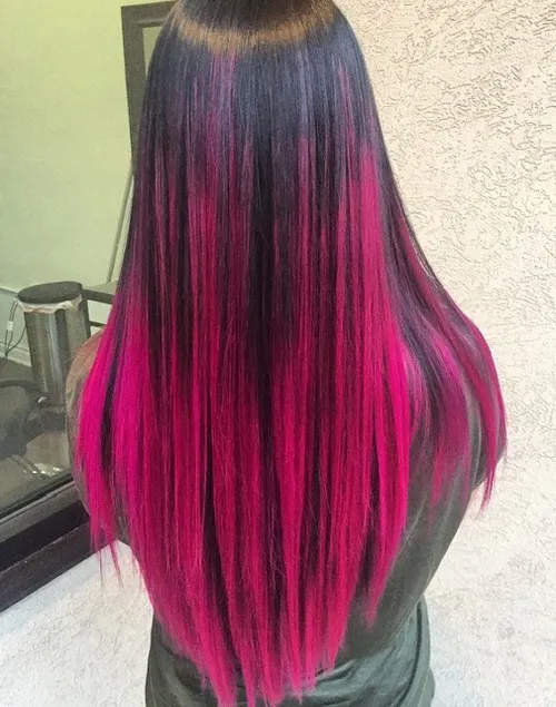 Punk Pink and Black Ombre Hair