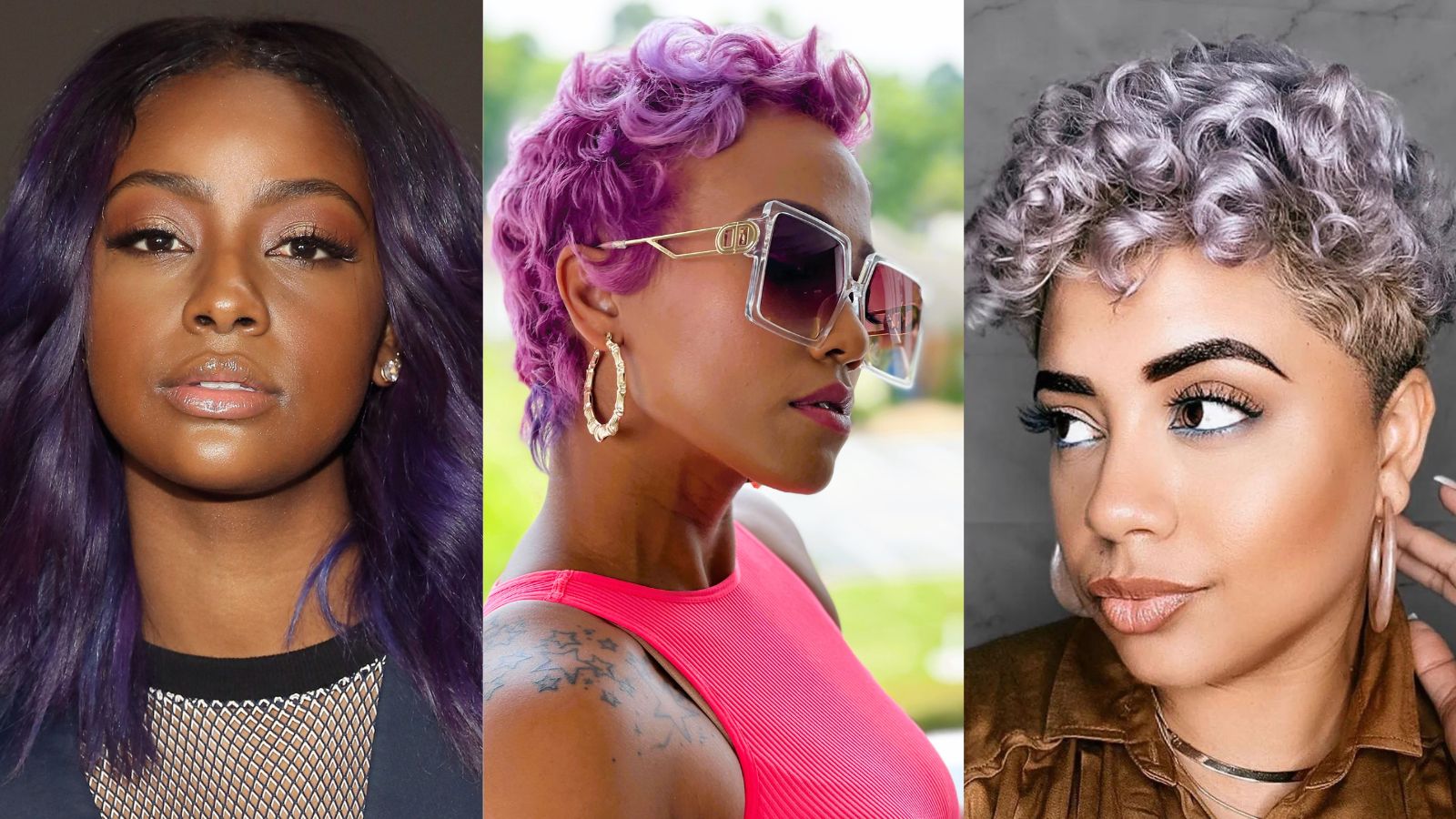 Purple Hair on Dark Skin Ideas