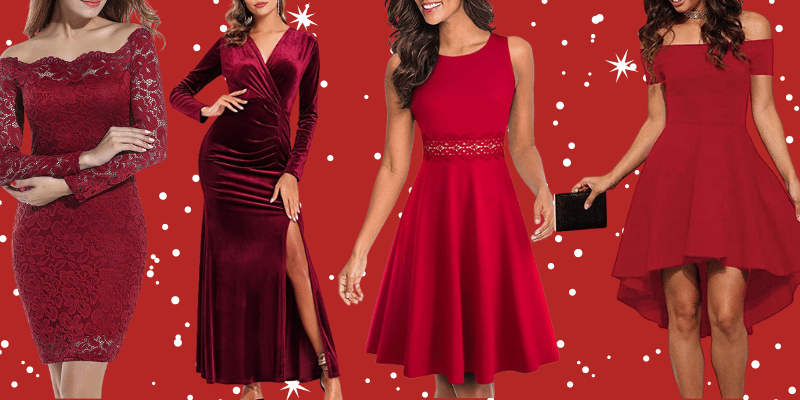 the best Red Christmas Dresses for Women on Amazon by Very Easy Makeup