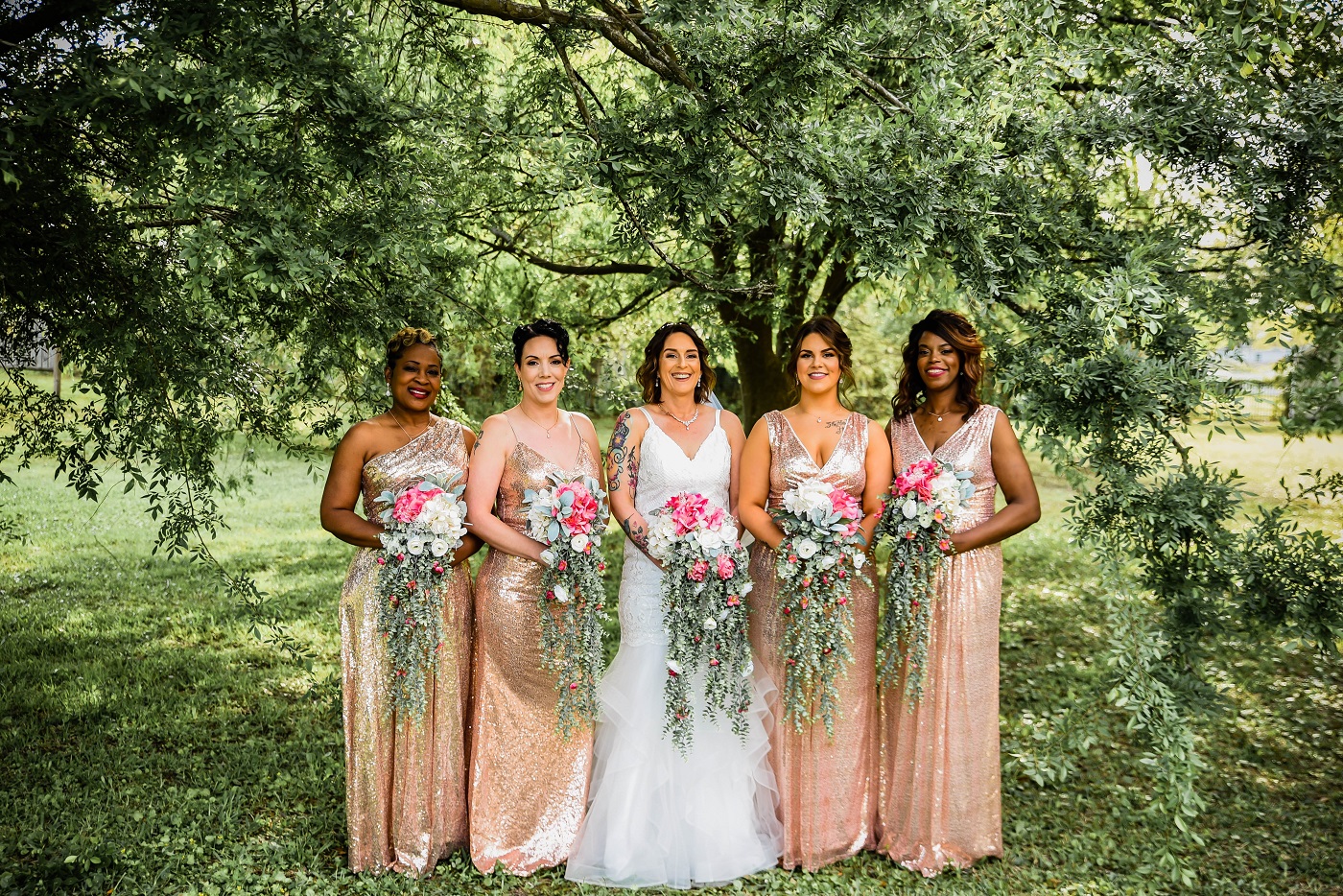 Sequin Bridesmaid Dresses Rose Gold