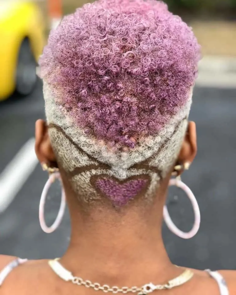 Short Purple Hair on Black Woman