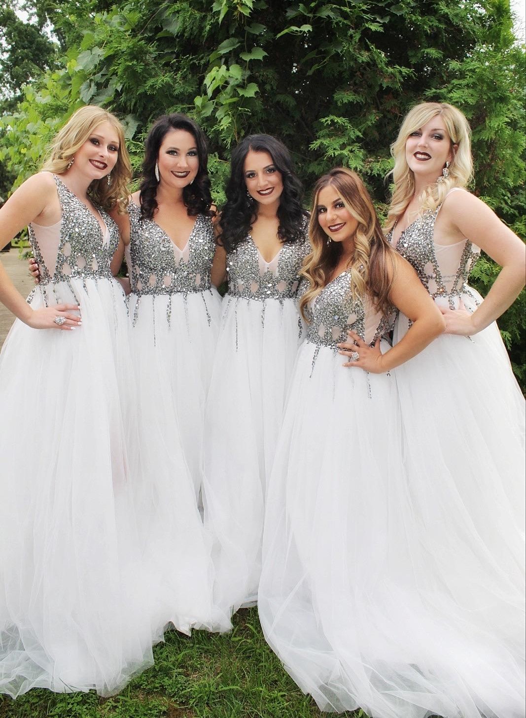 silver sequin bridesmaid dresses