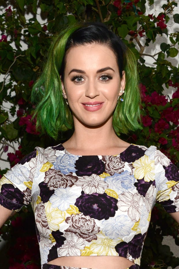 Katy Perry Black and Green Hair Celebrity