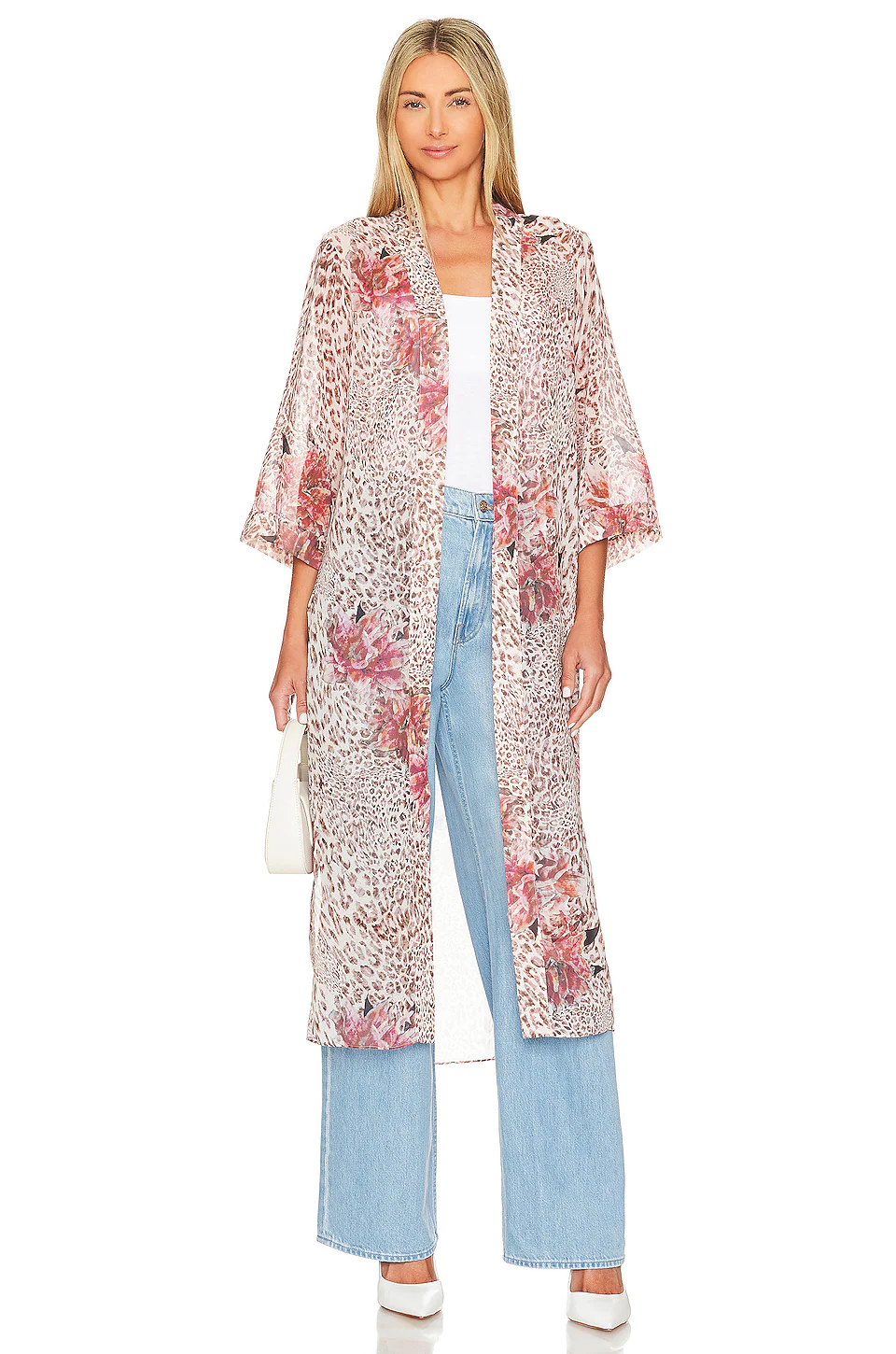 Kimono Outfit with Wide Leg Jeans