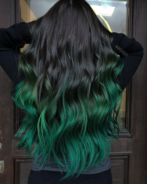 Black and Green Ombre Hair