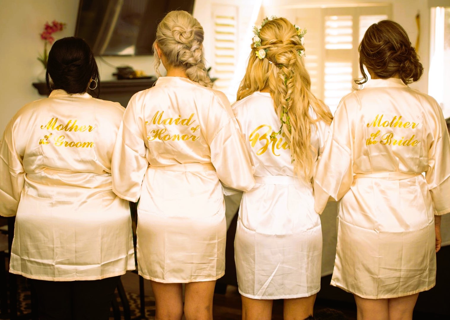 Bride and Bridesmaid Robes in White