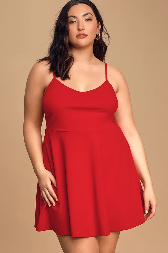 red plus size homecoming dress