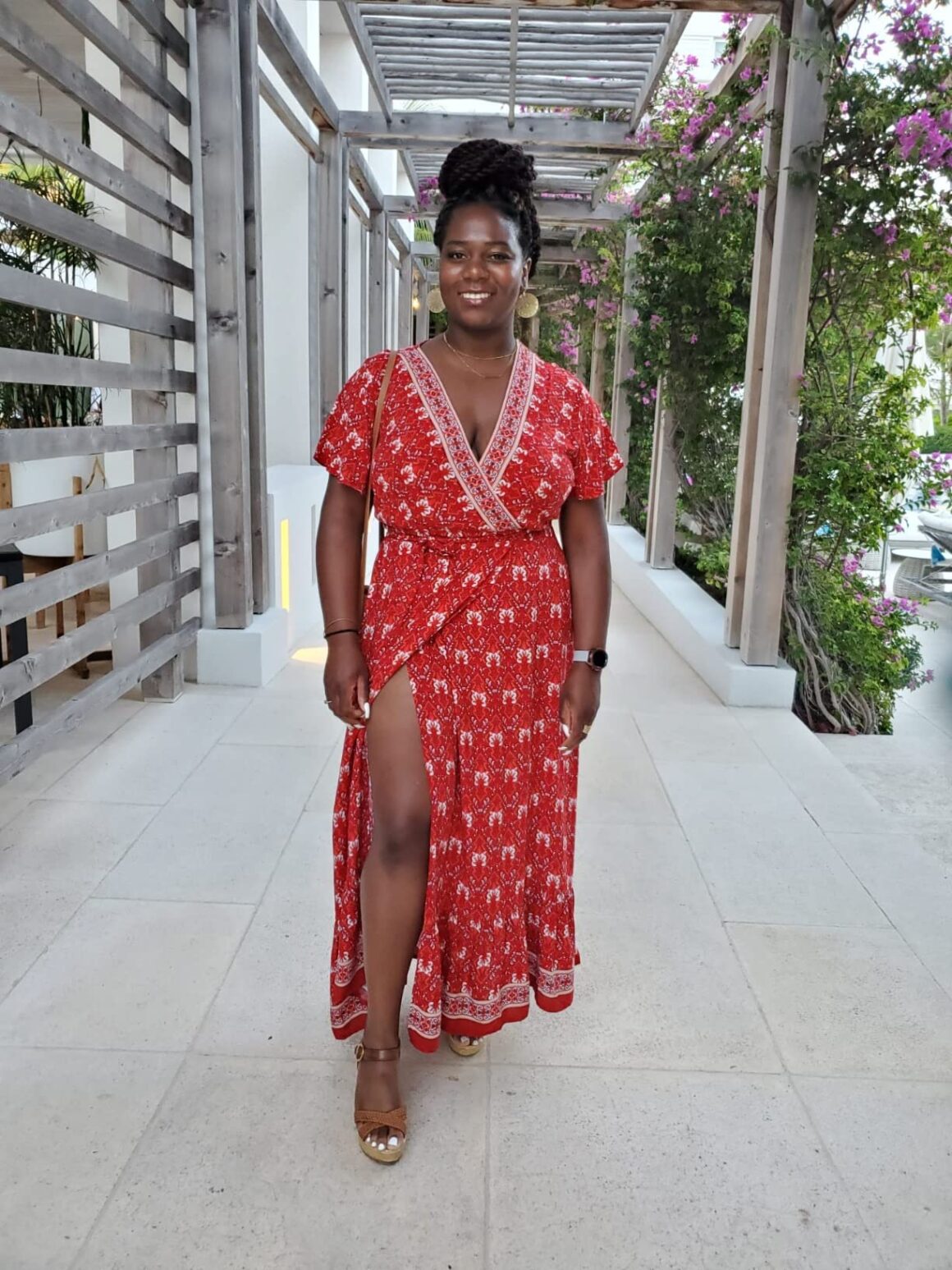 tropical cocktail dress Pink Combo Long Cap Sleeve Print Maxi for $67.99 – The Size:10 - Fits bust up to 100cm dressing bench with backrest 06/03