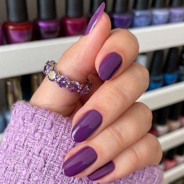 Purple nail polish for February
