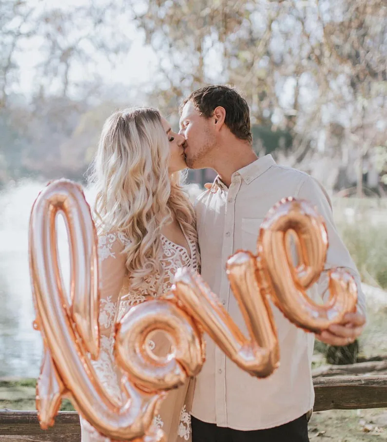 Spring Engagement Photo Idea with Balloons