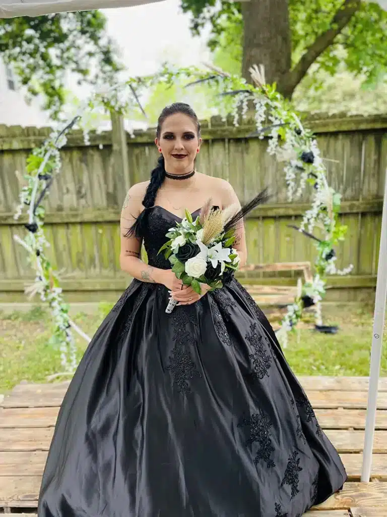 black gothic wedding dress