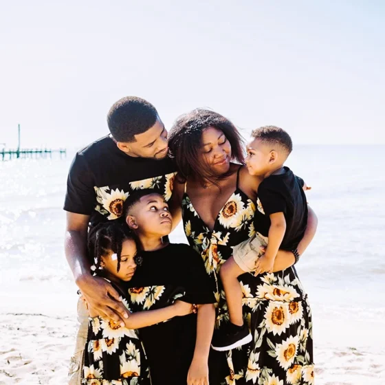 matching family outfits for beach family photos