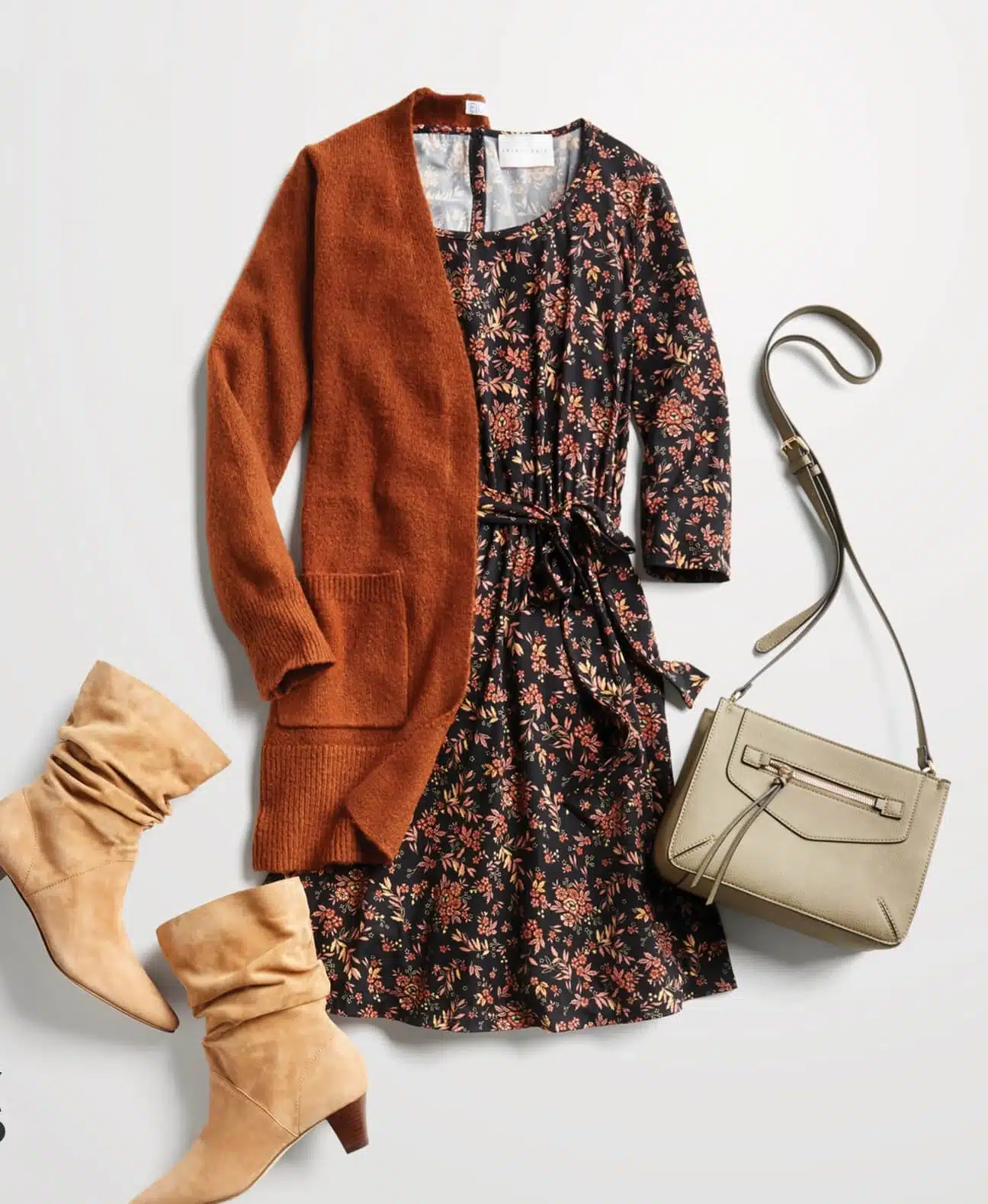 Stitch Fix Fall Outfit with Floral Wrap Dress