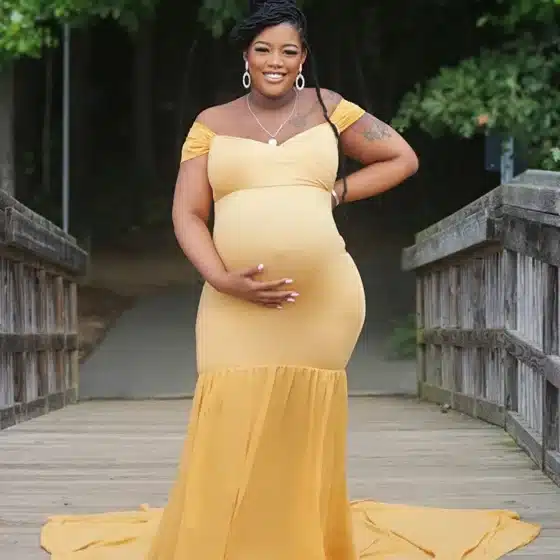 yellow maternity photoshoot dress on Amazon