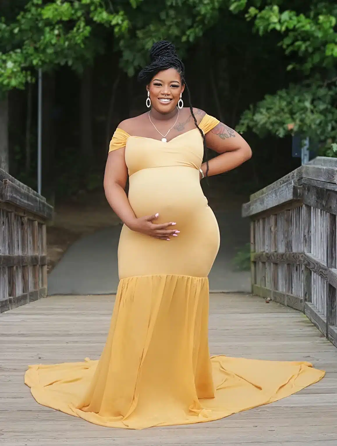 yellow maternity photoshoot dress on Amazon
