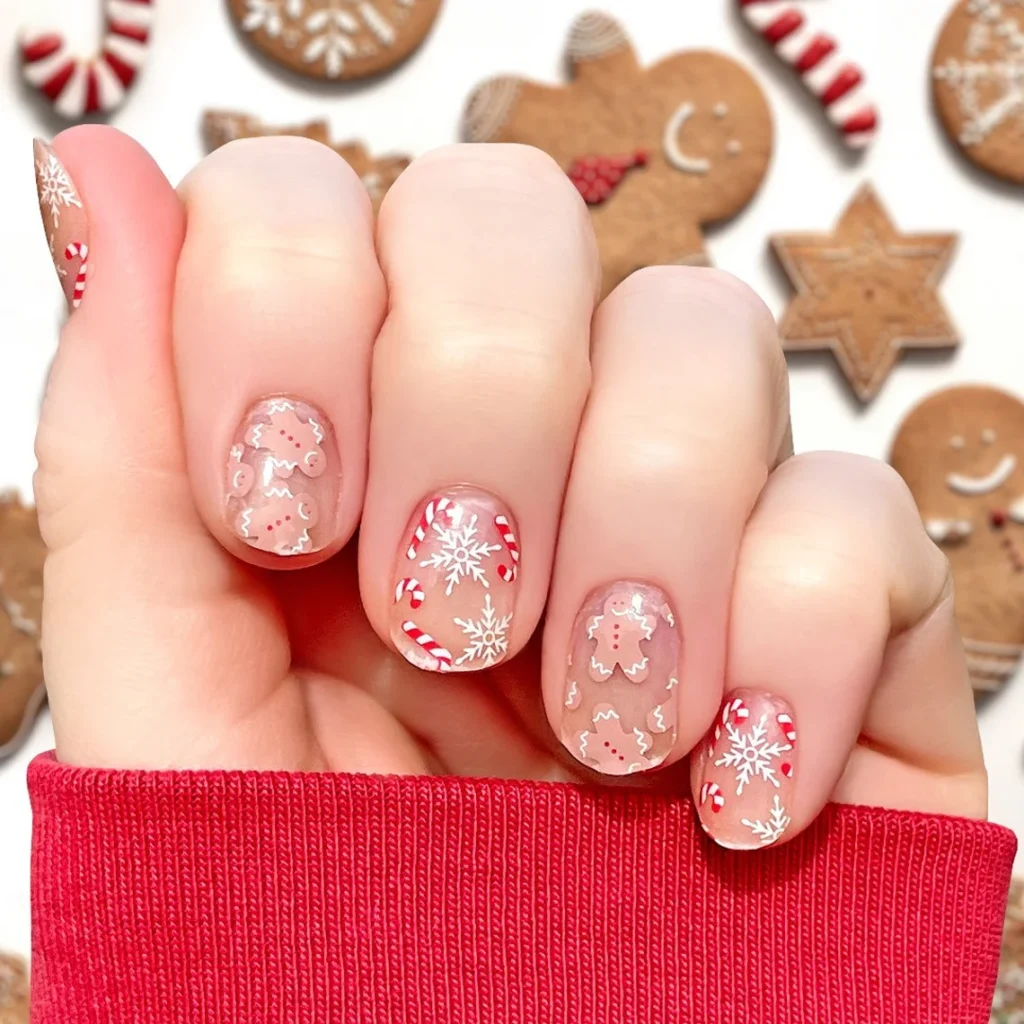 Christmas nail designs + Gingerbread men nail designs